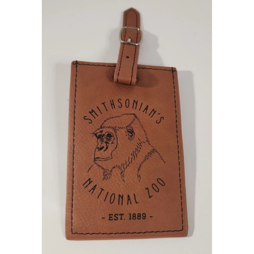 Smithsonian National Zoo Gorilla Luggage Tag Vegan Leather
